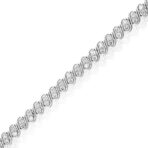 1.50 cttw 118 Stones Round Lab Grown Diamond Bracelet 14K White Gold Prong Set 7 Inch
