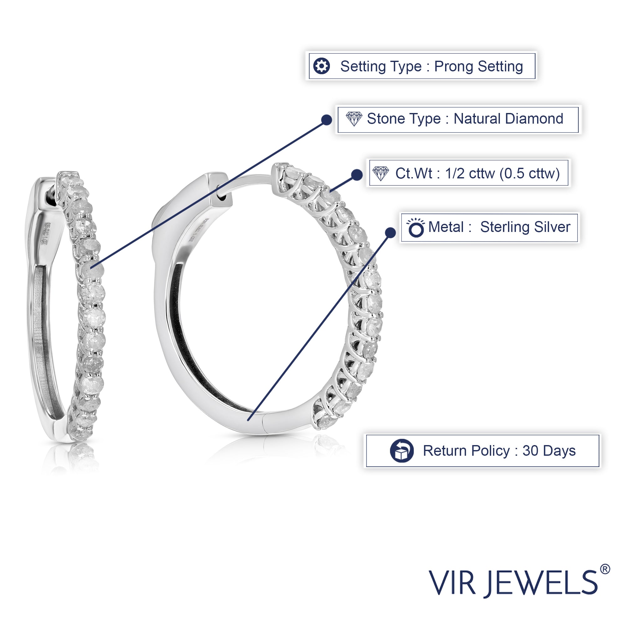Graduated Diamond Hoop Earring