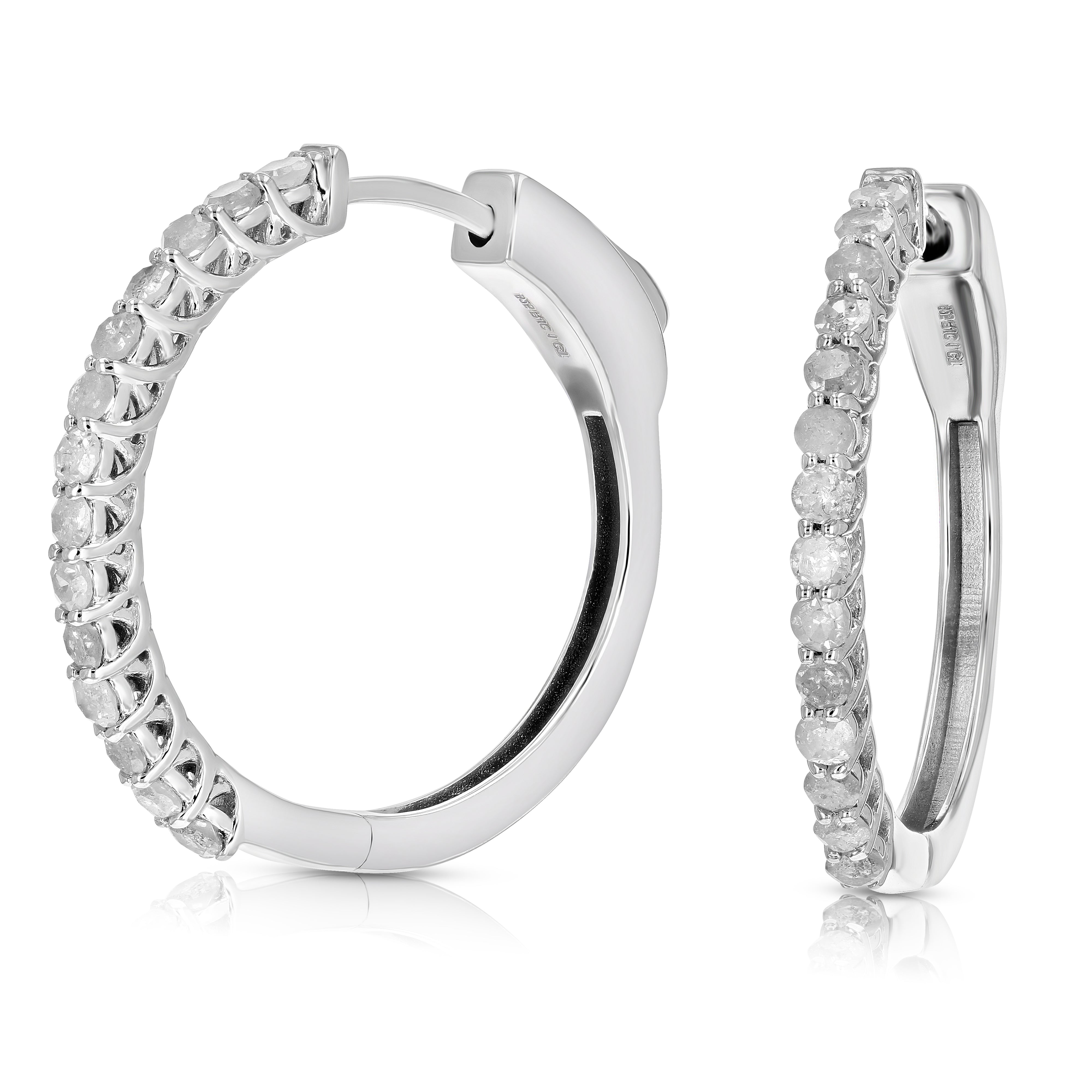 Diamond Graduated Hoop Earring