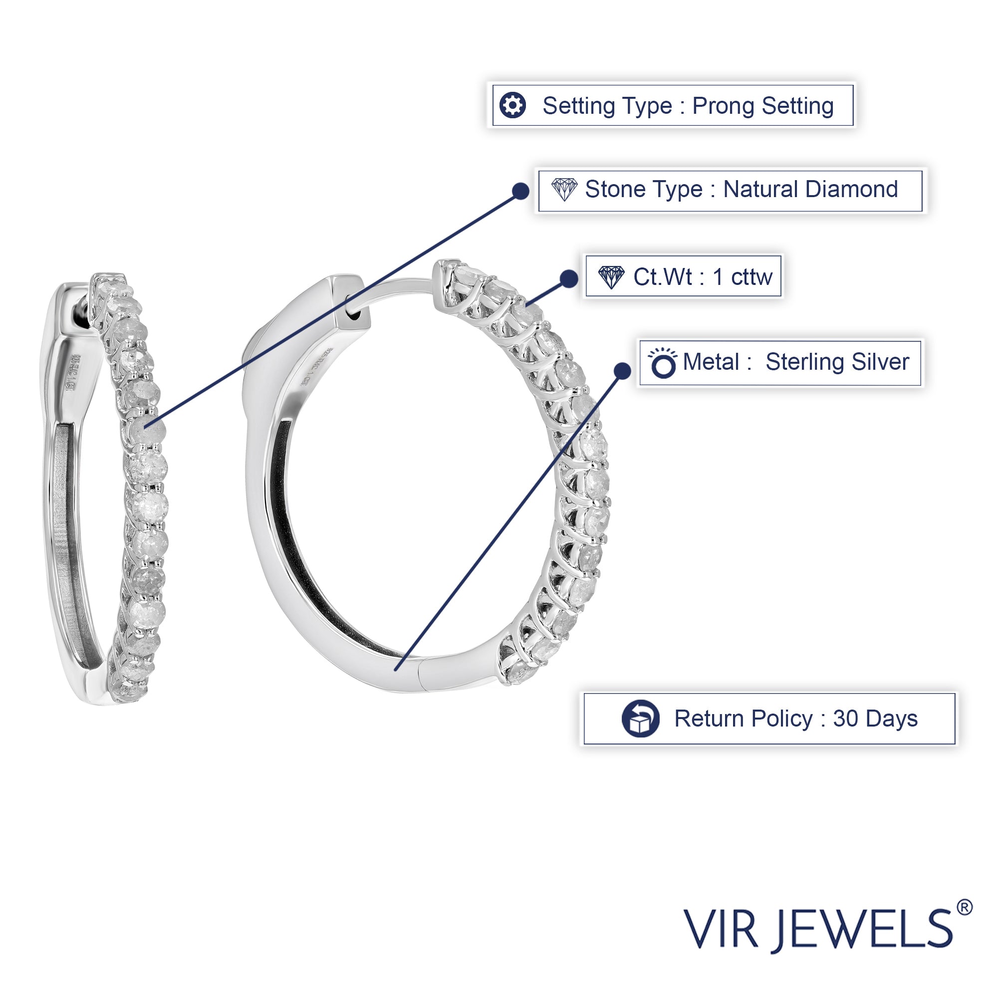 Diamond Graduated Hoop Earring