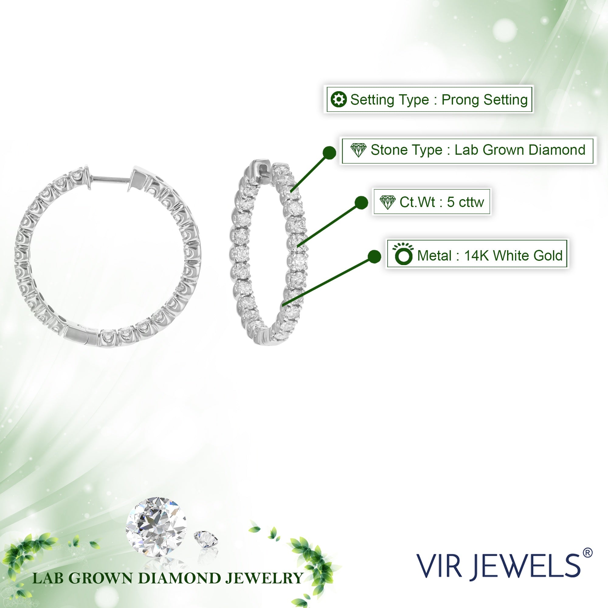 Inside Out Lab Diamond Hoop Earrings