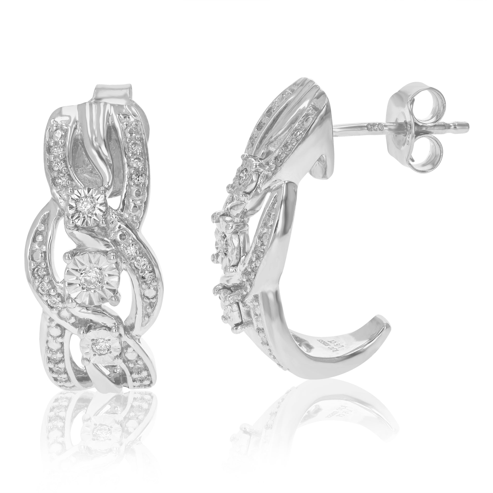 1/5 cttw Dangle Earrings for Women, Round Lab Grown Diamond Dangle Earrings in .925 Sterling Silver, Prong Setting, 3/4 Inch