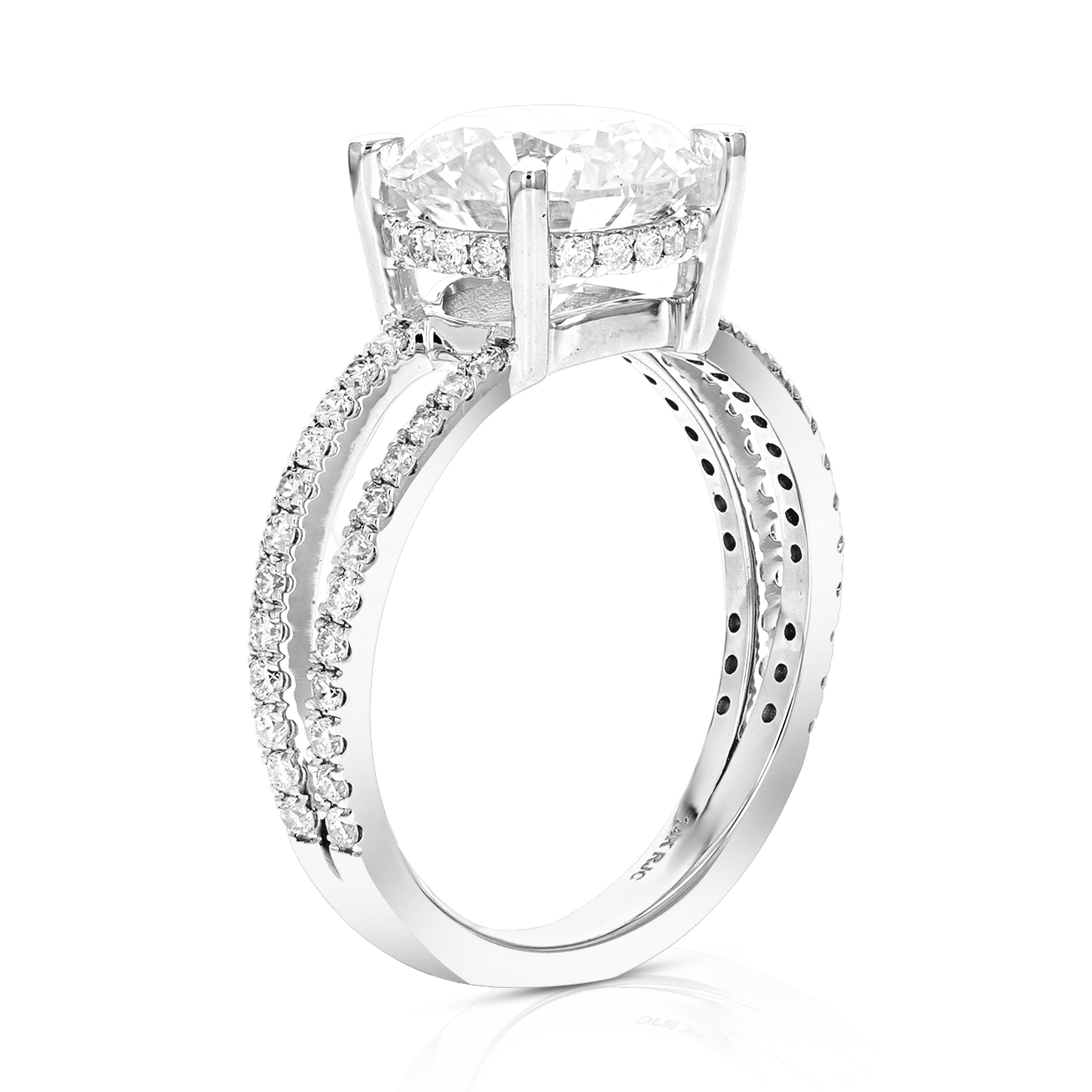 3.50 cttw Lab Grown Diamond Engagement Ring in 14K White Gold
