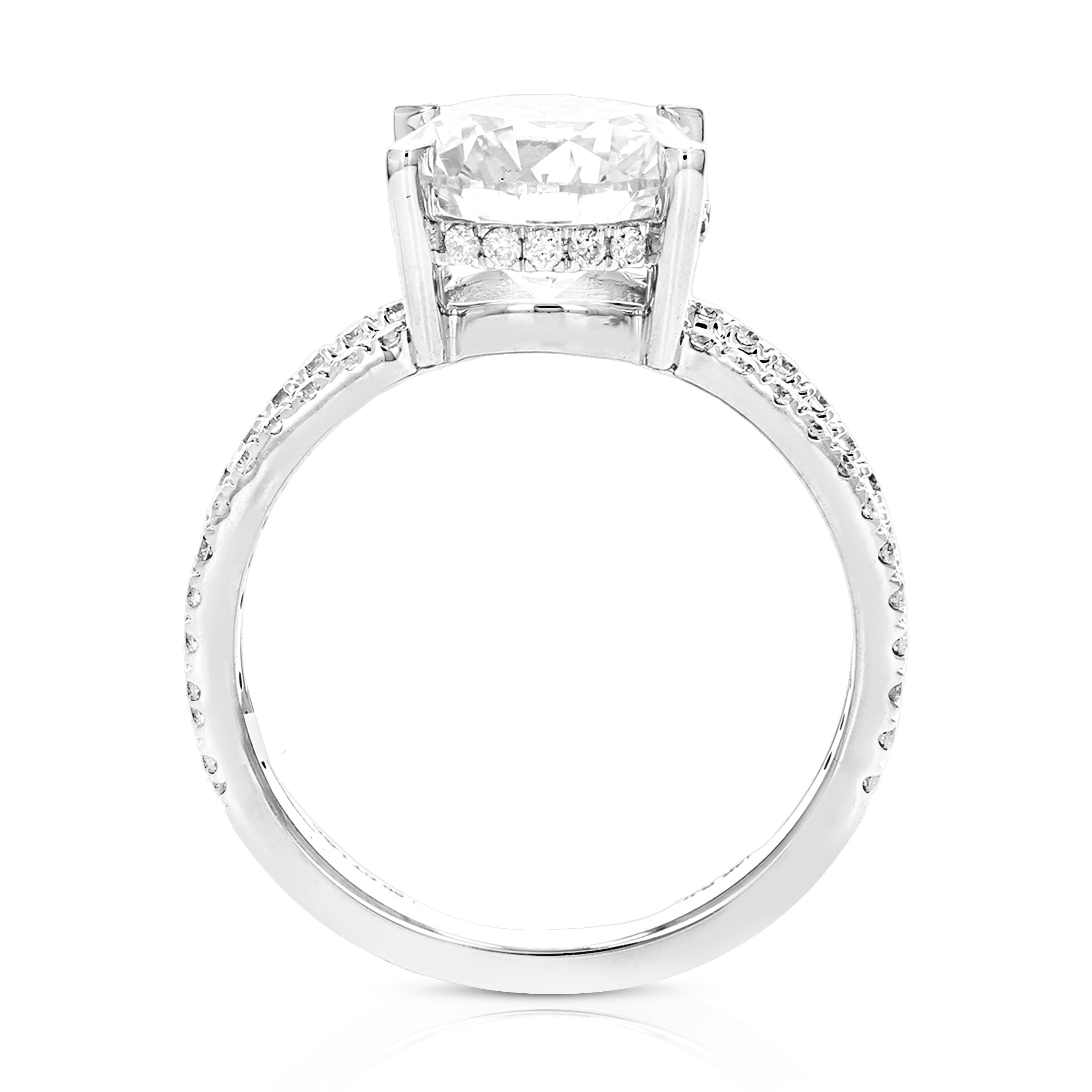 3.50 cttw Lab Grown Diamond Engagement Ring in 14K White Gold
