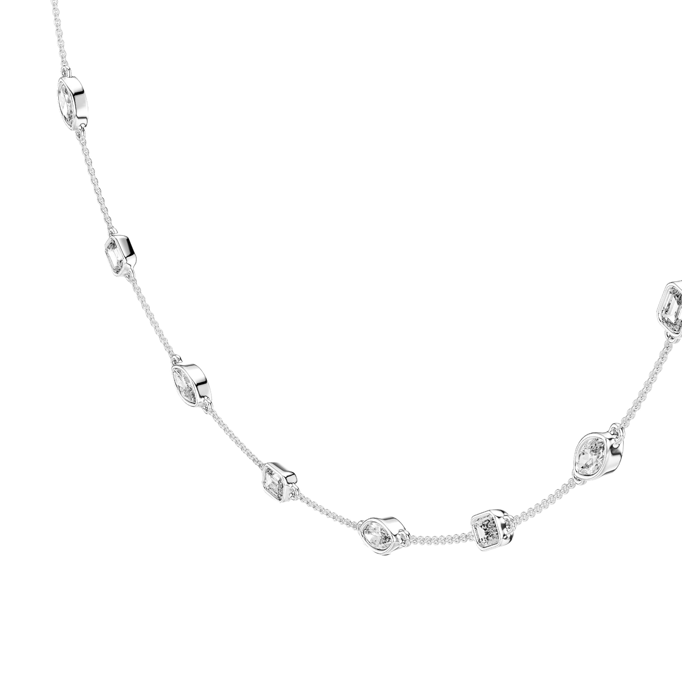 3 cttw Emerald and Marquise Lab Grown Diamond Necklace in 14K Gold