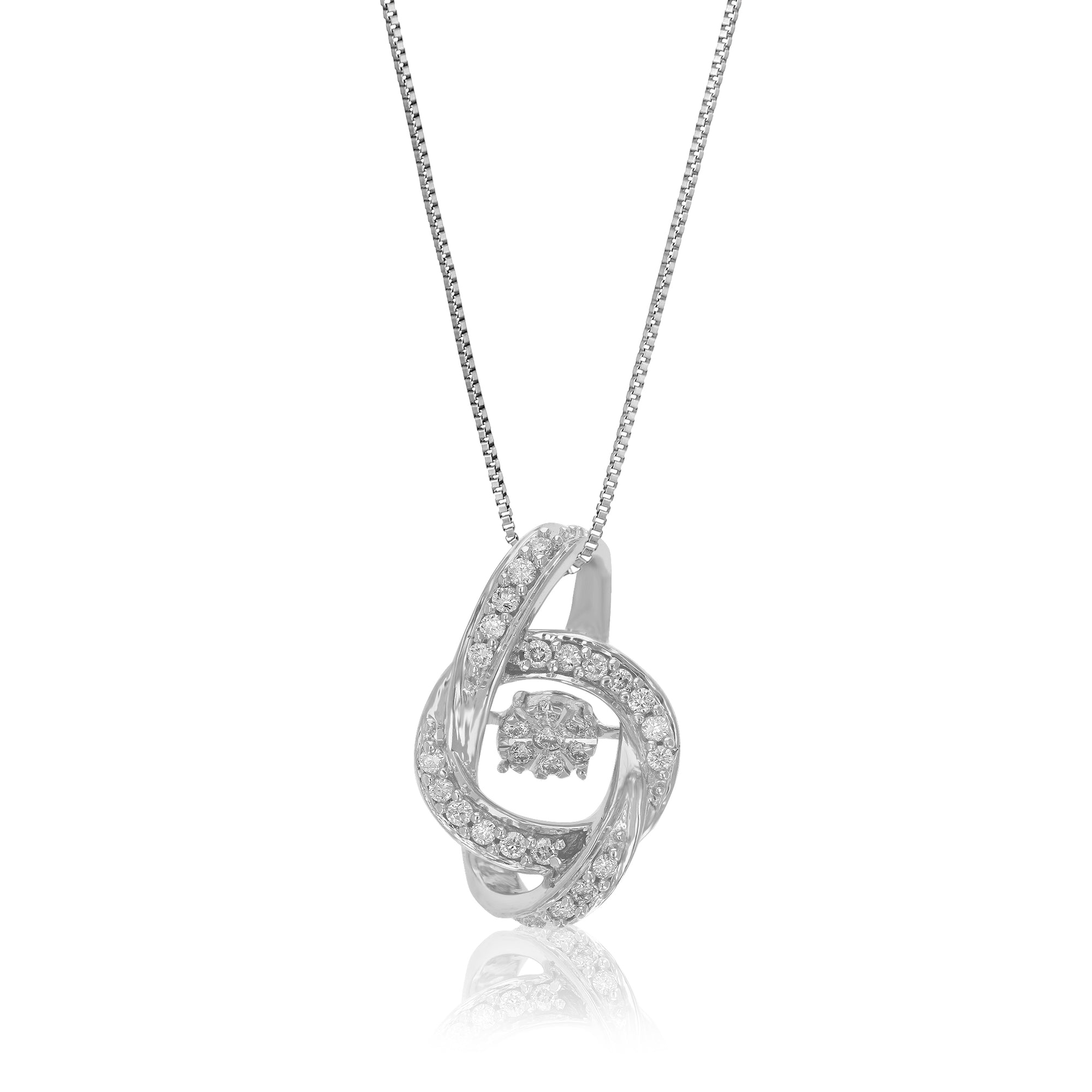 1/6 cttw Lab Grown Diamond Prong Set Accent Pendant Necklace .925 Sterling Silver 2/5 Inch With 18 Inch Chain