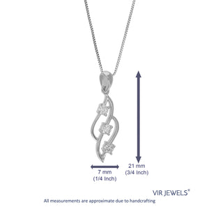 1/6 cttw Diamond Pendant Necklace for Women, Lab Grown Diamond Pendant Necklace in .925 Sterling Silver with Chain, Size 3/4 Inch
