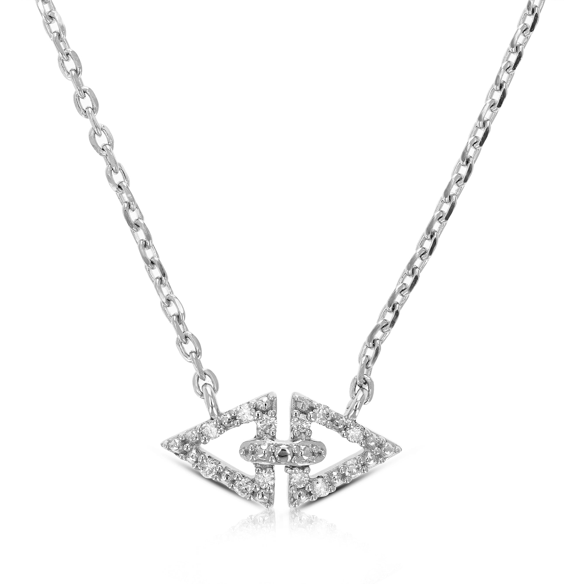 1/10 cttw Lab Grown Diamond Evil Eye Pendant Necklace .925 Sterling Silver with 18 Inch Chain, Size 1/4 Inch