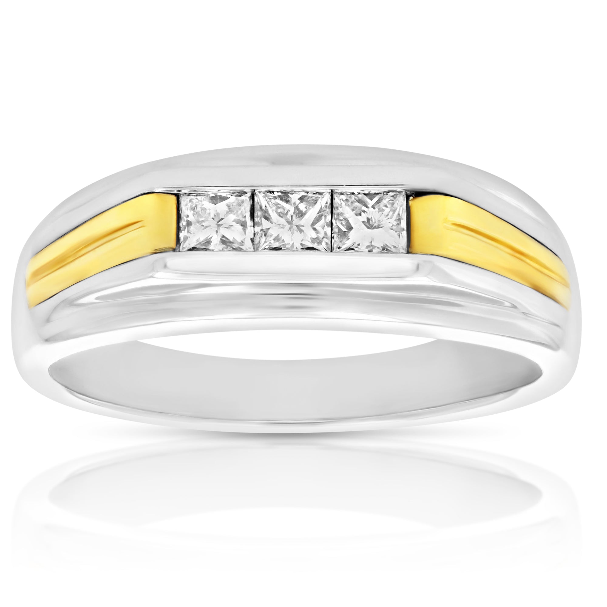 2/5 cttw Men's Diamond Ring 14K White Gold Size 10