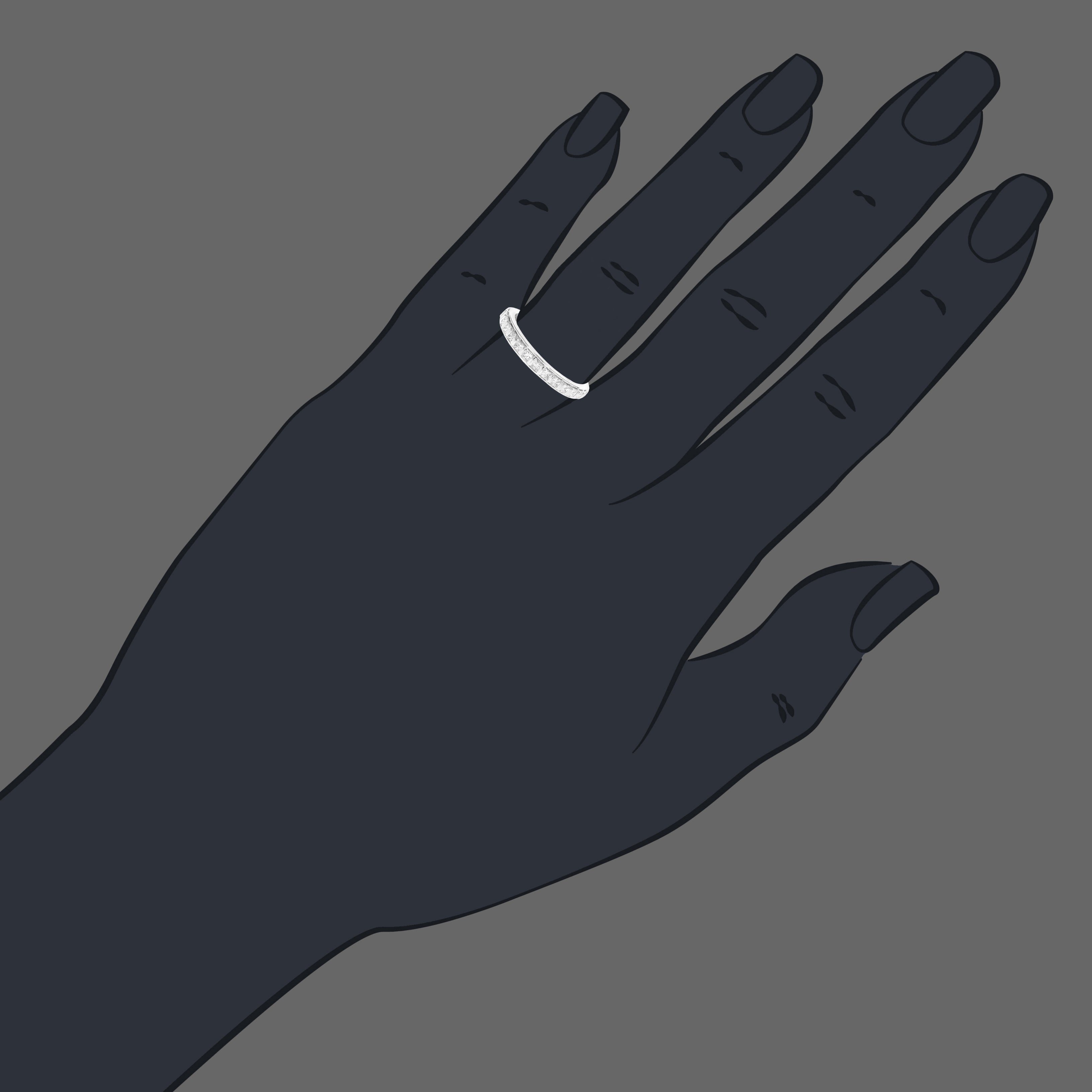 Princess Diamond Wedding Band