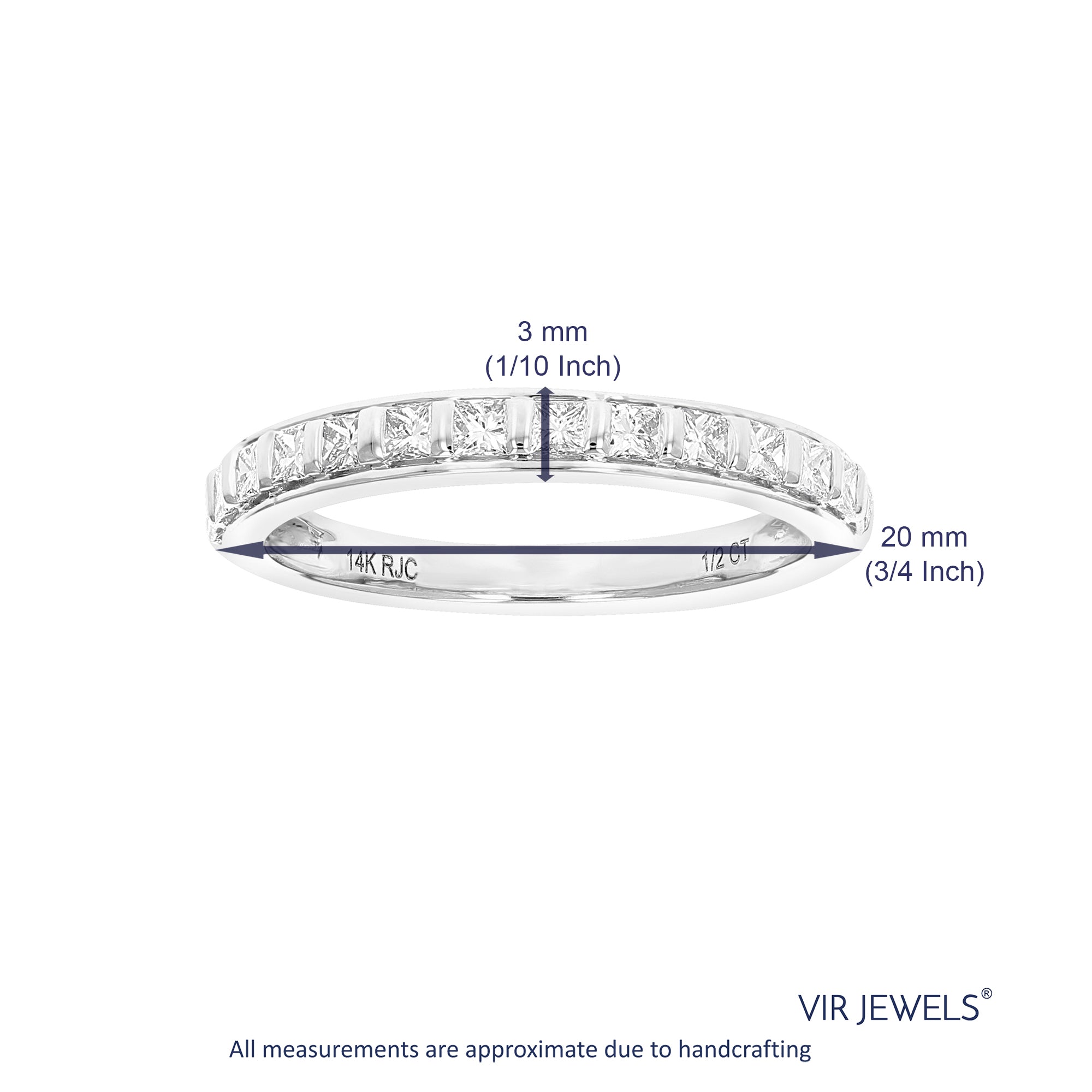 Princess Diamond Wedding Band