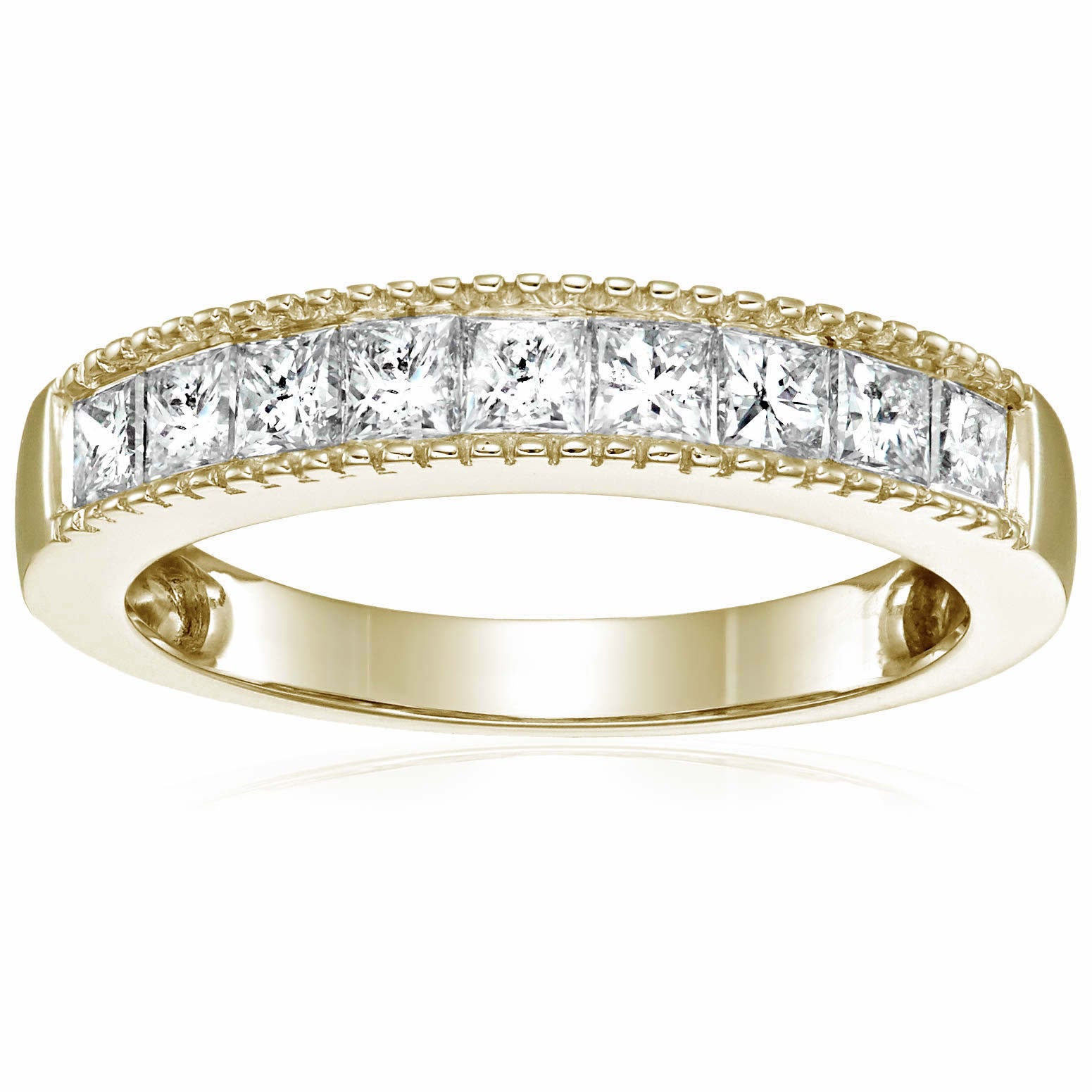 1 cttw to 2 cttw Princess Diamond Wedding Ring in 14k Gold