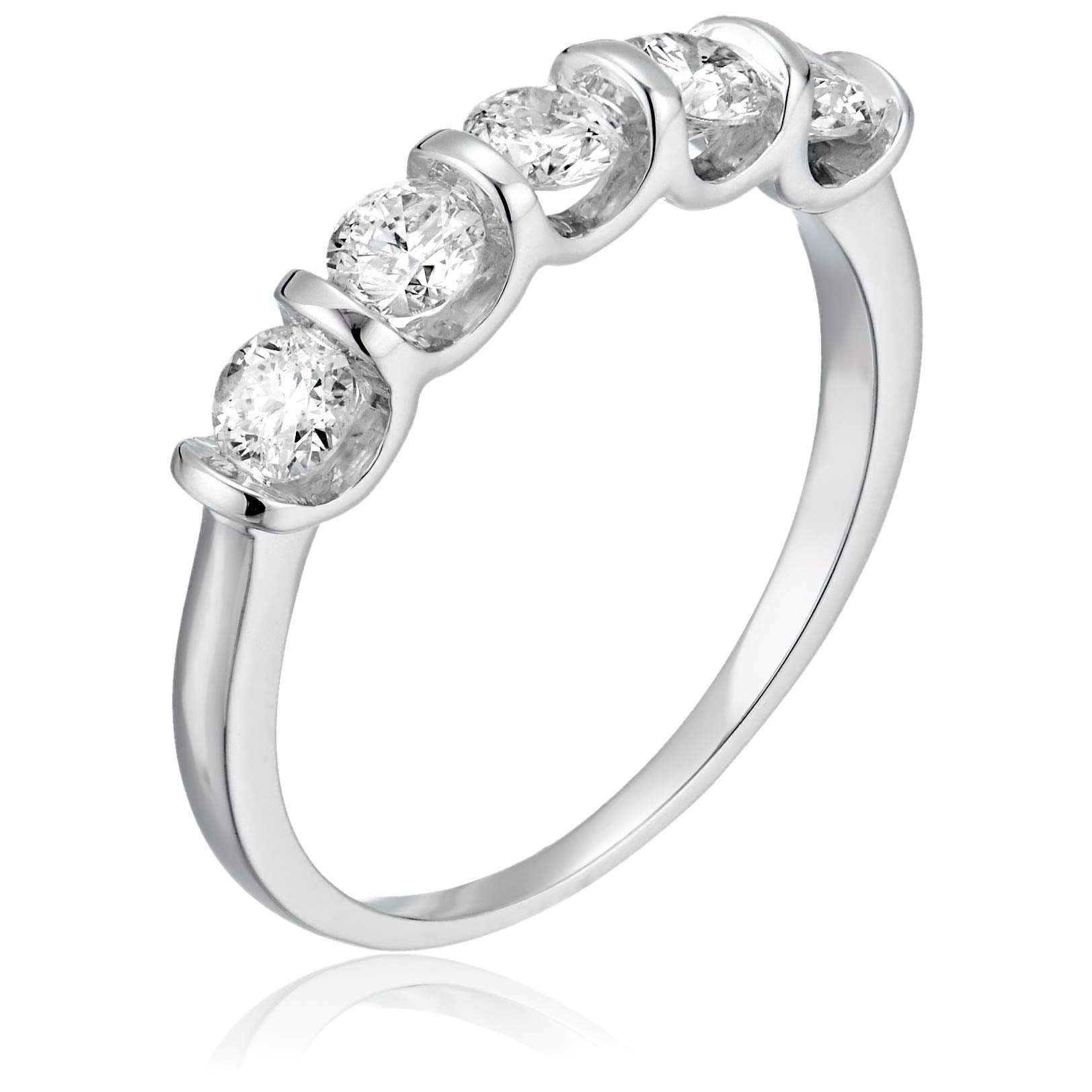 5 Stones Prong Diamond Band