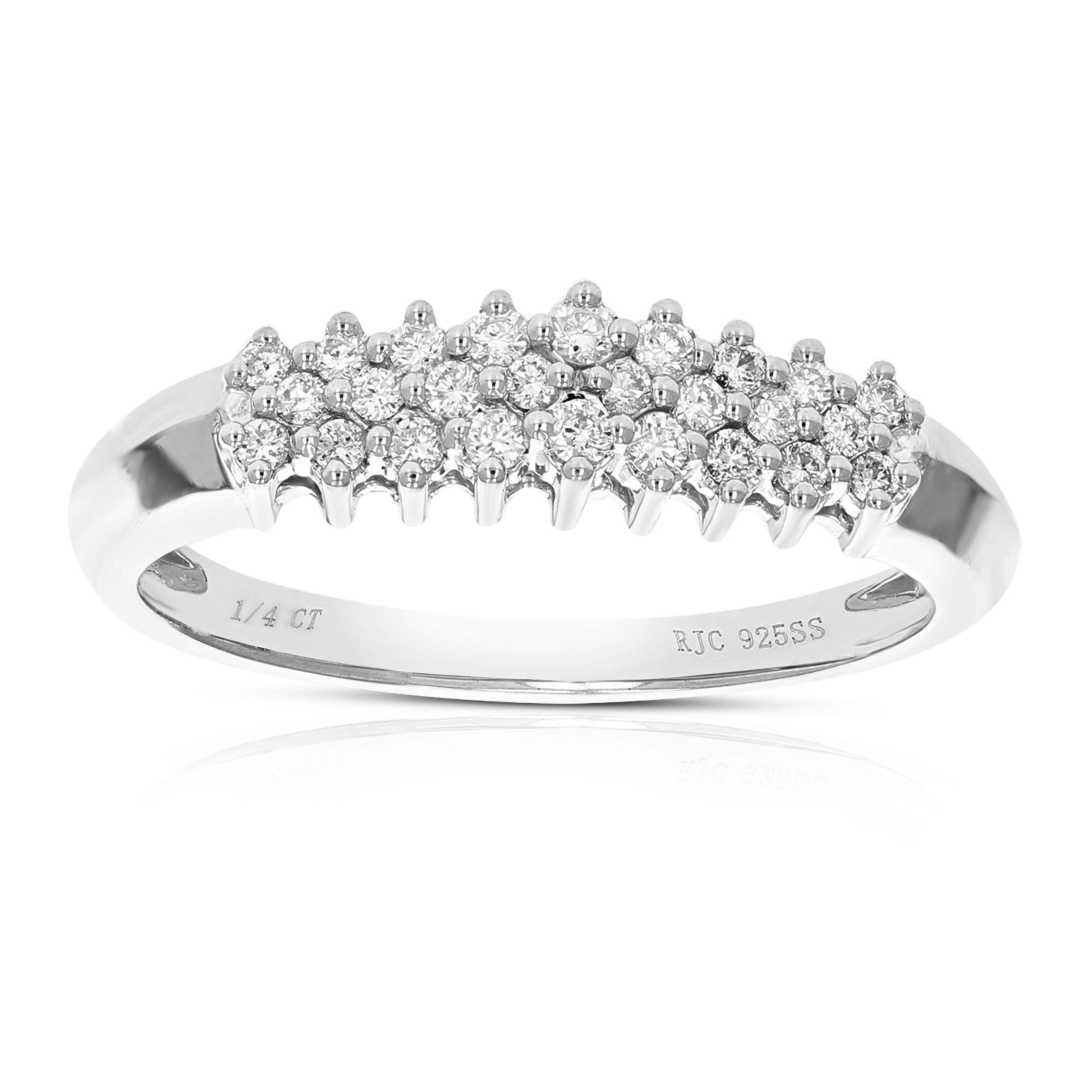 Diagonal Round Layered Wedding Band