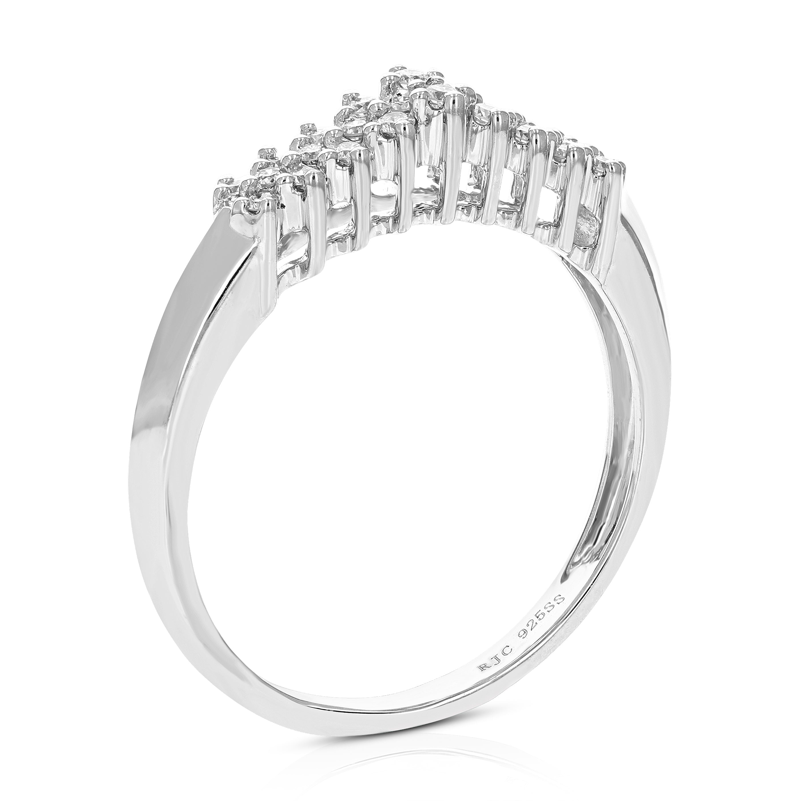 Diagonal Round Layered Wedding Band