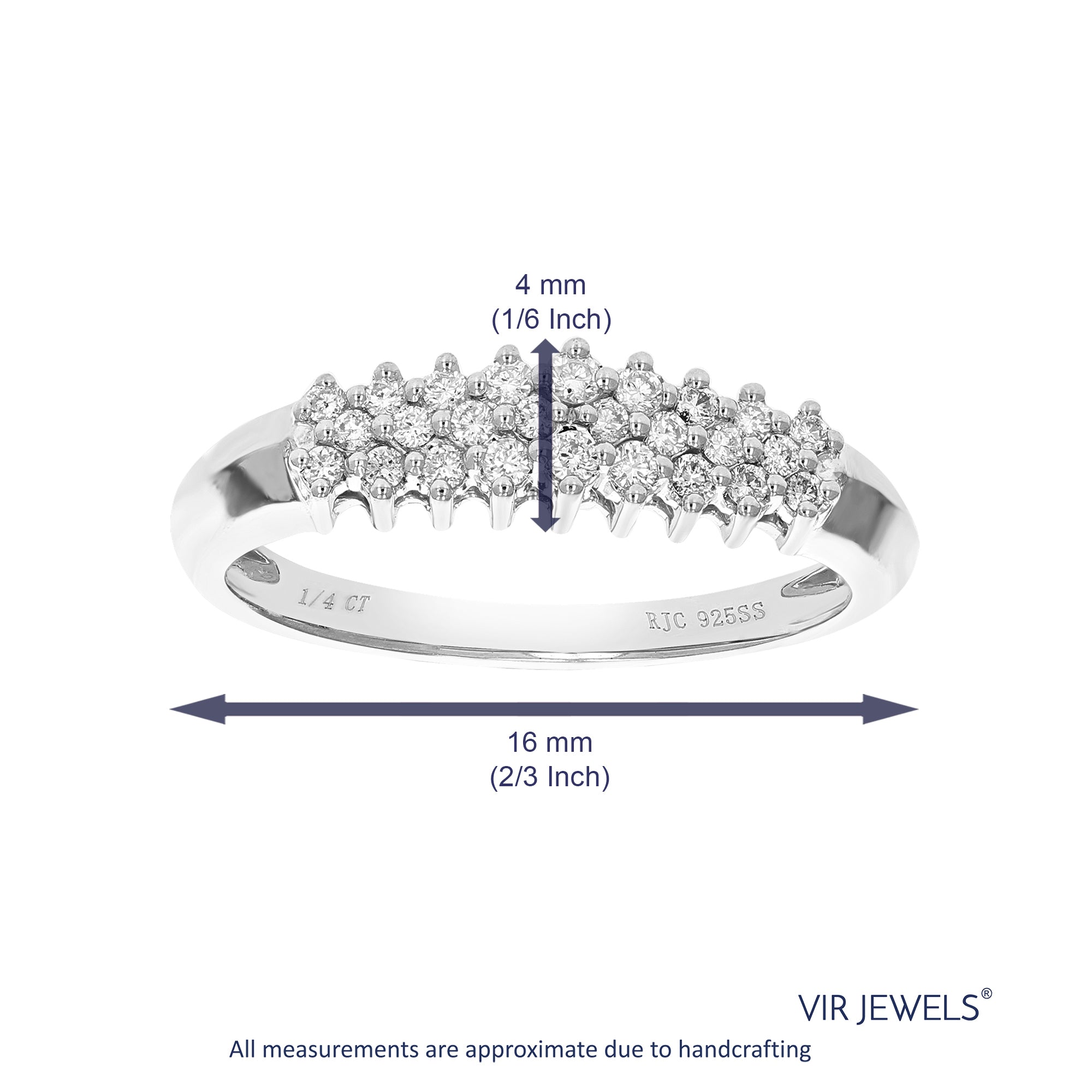 Diagonal Round Layered Wedding Band