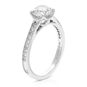 1.50 cttw Wedding Engagement Ring for Women, Round Lab Grown Diamond Ring in 14K White Gold, Prong Setting