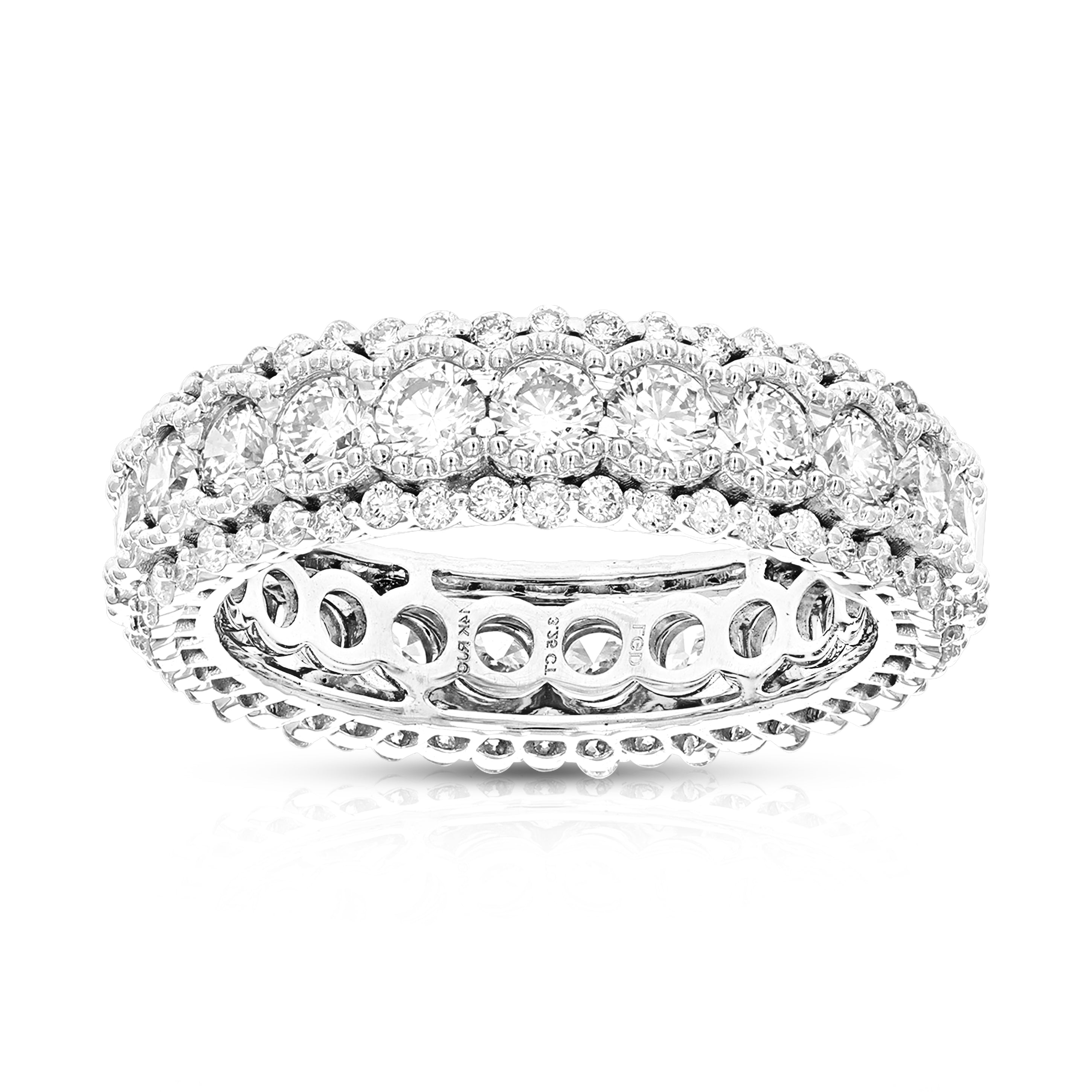 3.25 cttw Lab Grown Diamond Eternity Ring Wedding Band in 14K White Gold