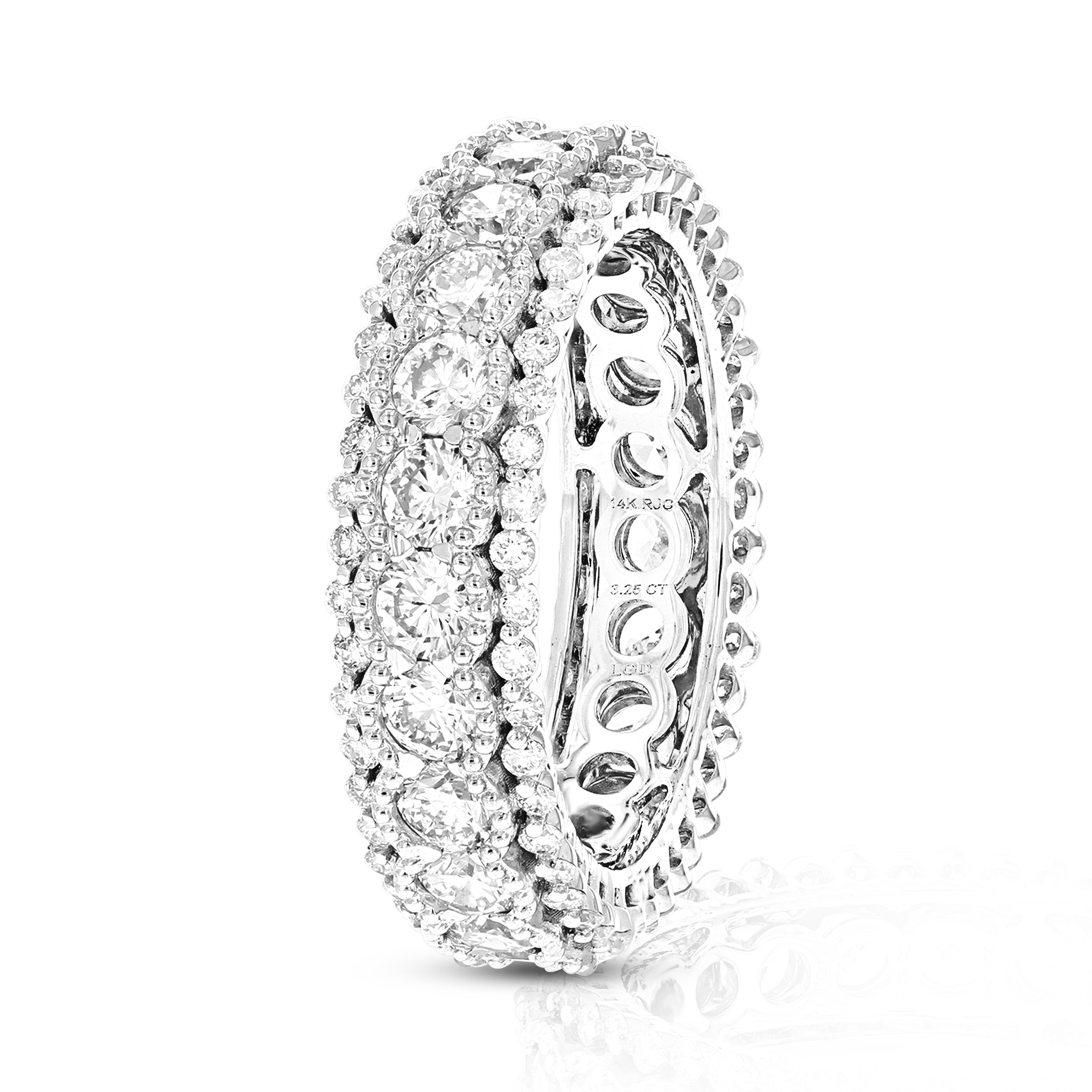 3.25 cttw Lab Grown Diamond Eternity Ring Wedding Band in 14K White Gold