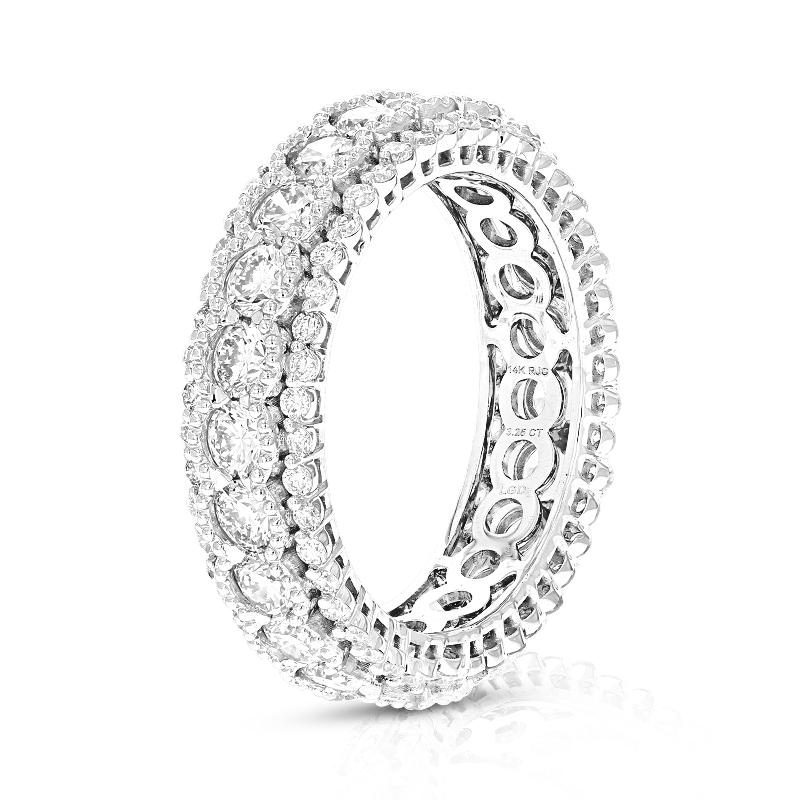 3.25 cttw Lab Grown Diamond Eternity Ring Wedding Band in 14K White Gold