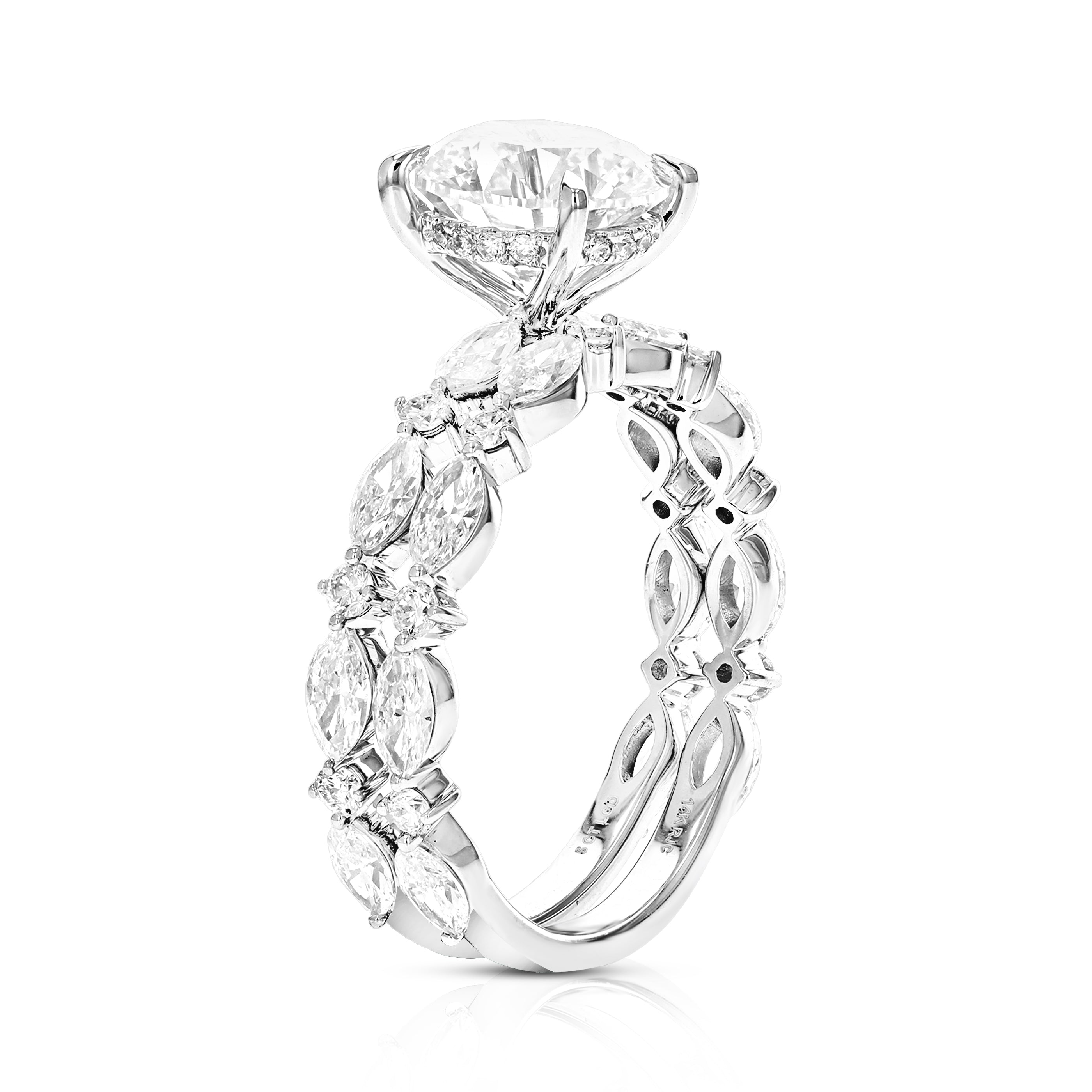 5 cttw Lab Grown Diamond Wedding Bridal Set in 14K White Gold