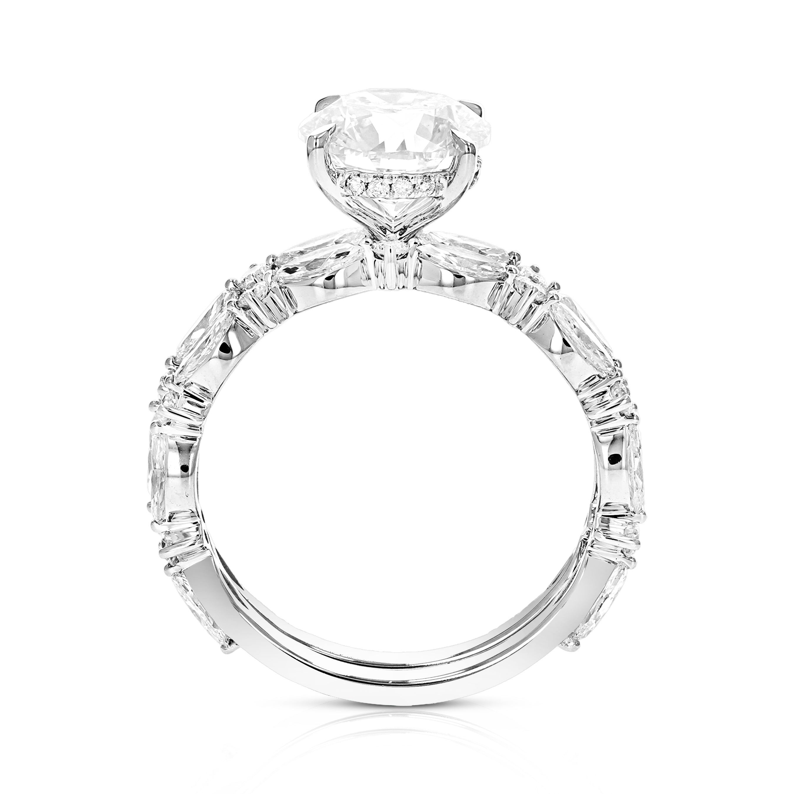 5 cttw Lab Grown Diamond Wedding Bridal Set in 14K White Gold