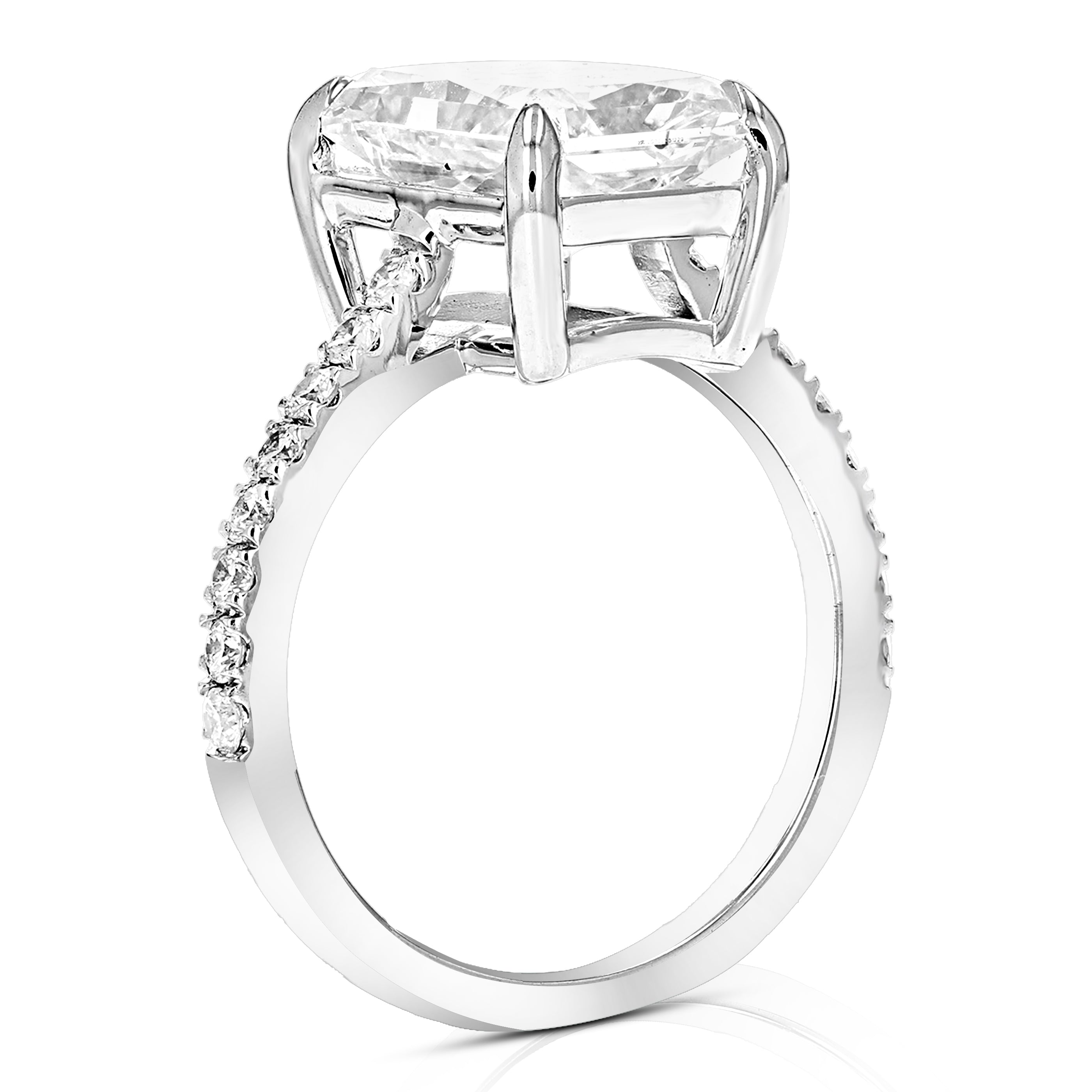 4.50 cttw Radiant Lab Grown Diamond Engagement Ring in 14K White Gold