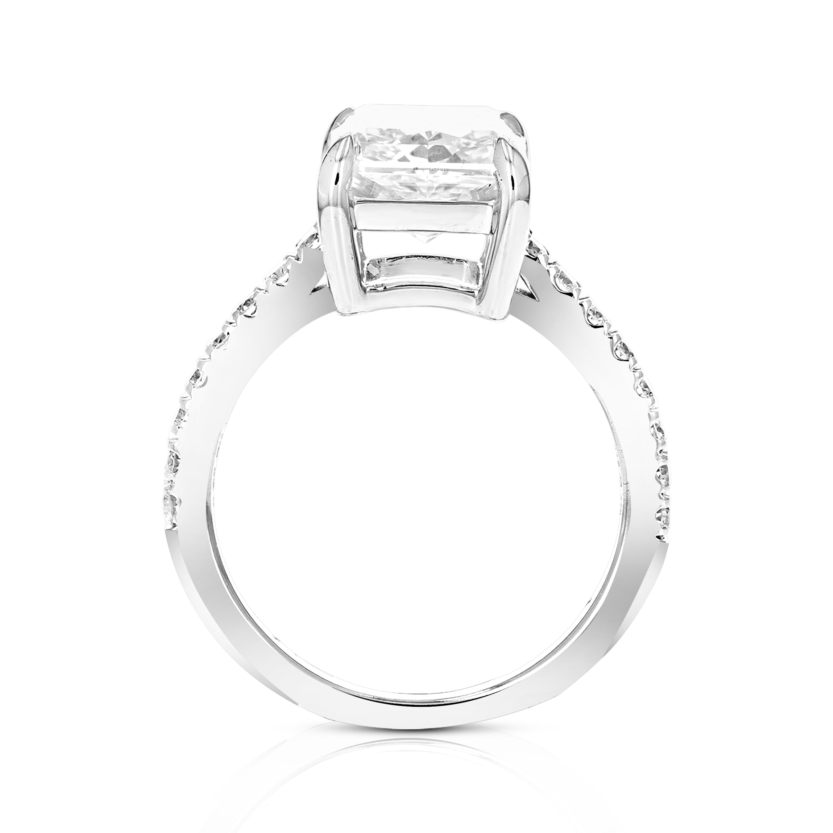 4.50 cttw Radiant Lab Grown Diamond Engagement Ring in 14K White Gold
