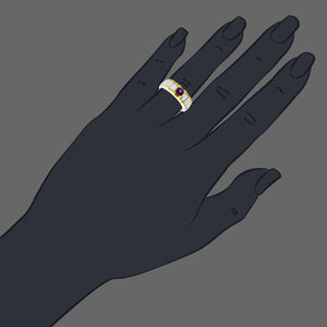 1/2 cttw Men's Ring Rhodolite Garnet 18K Two Tone Gold SI Clarity Size 10
