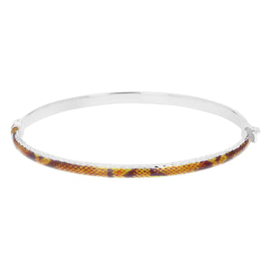 Sterling Silver Orange and Yellow Enamel Bangle
