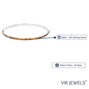 Sterling Silver Orange and Yellow Enamel Bangle