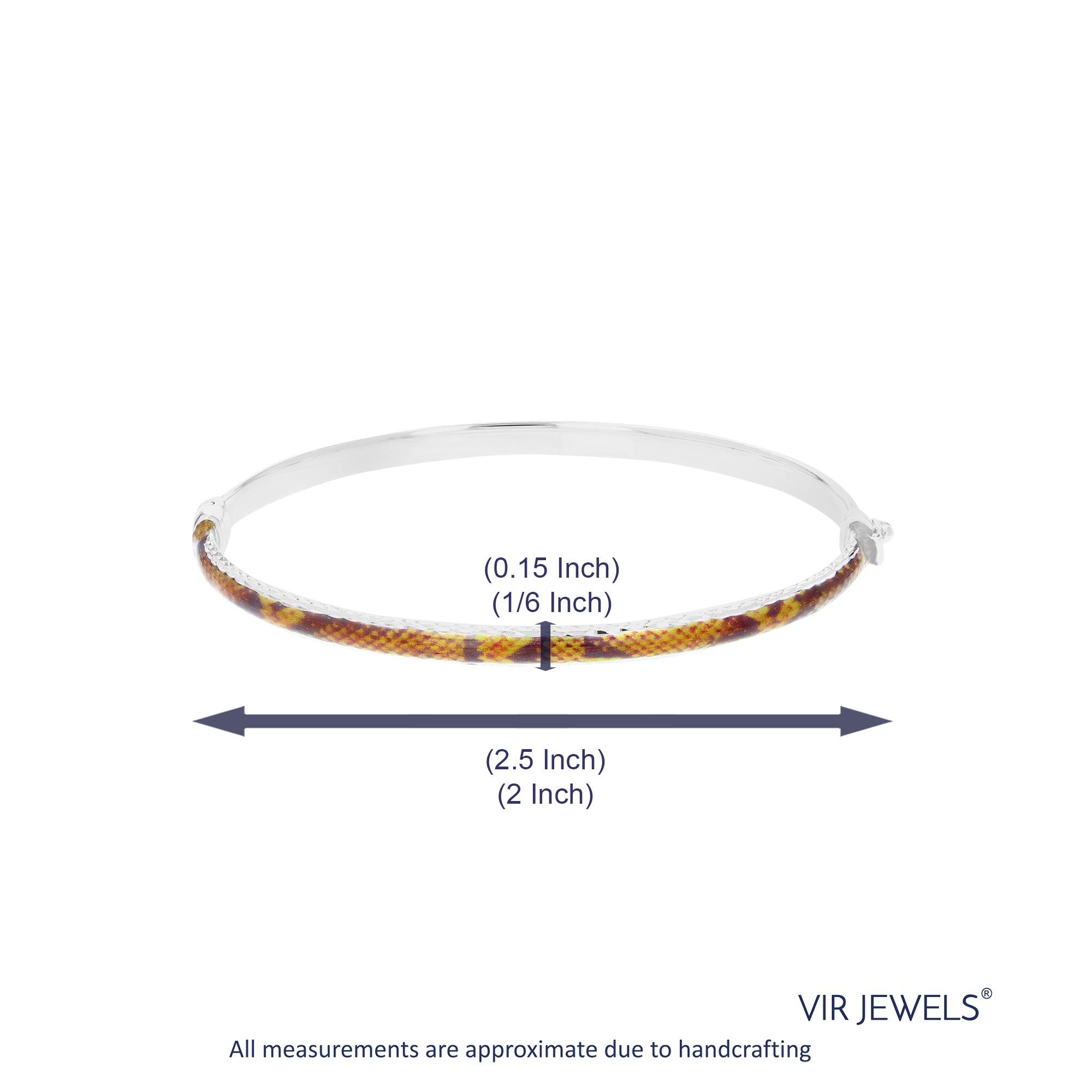 Sterling Silver Orange and Yellow Enamel Bangle