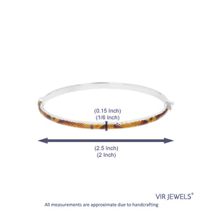 Sterling Silver Orange and Yellow Enamel Bangle