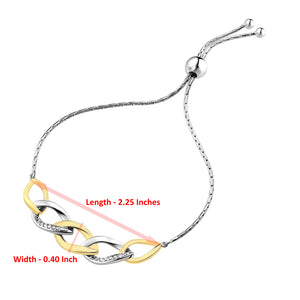 1/10 cttw Diamond Bolo Bracelet Yellow Gold Plated over Sterling Silver Links