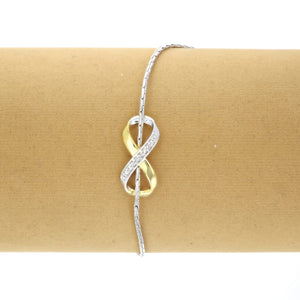 1/20 cttw Diamond Bracelet Yellow Gold Plated Over .925 Sterling Silver Infinity - Yellow