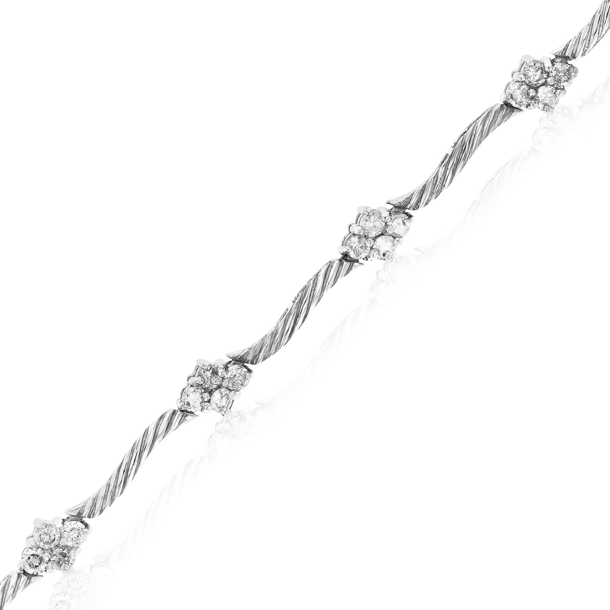 1.20 cttw Diamond Bracelet in Sterling Silver