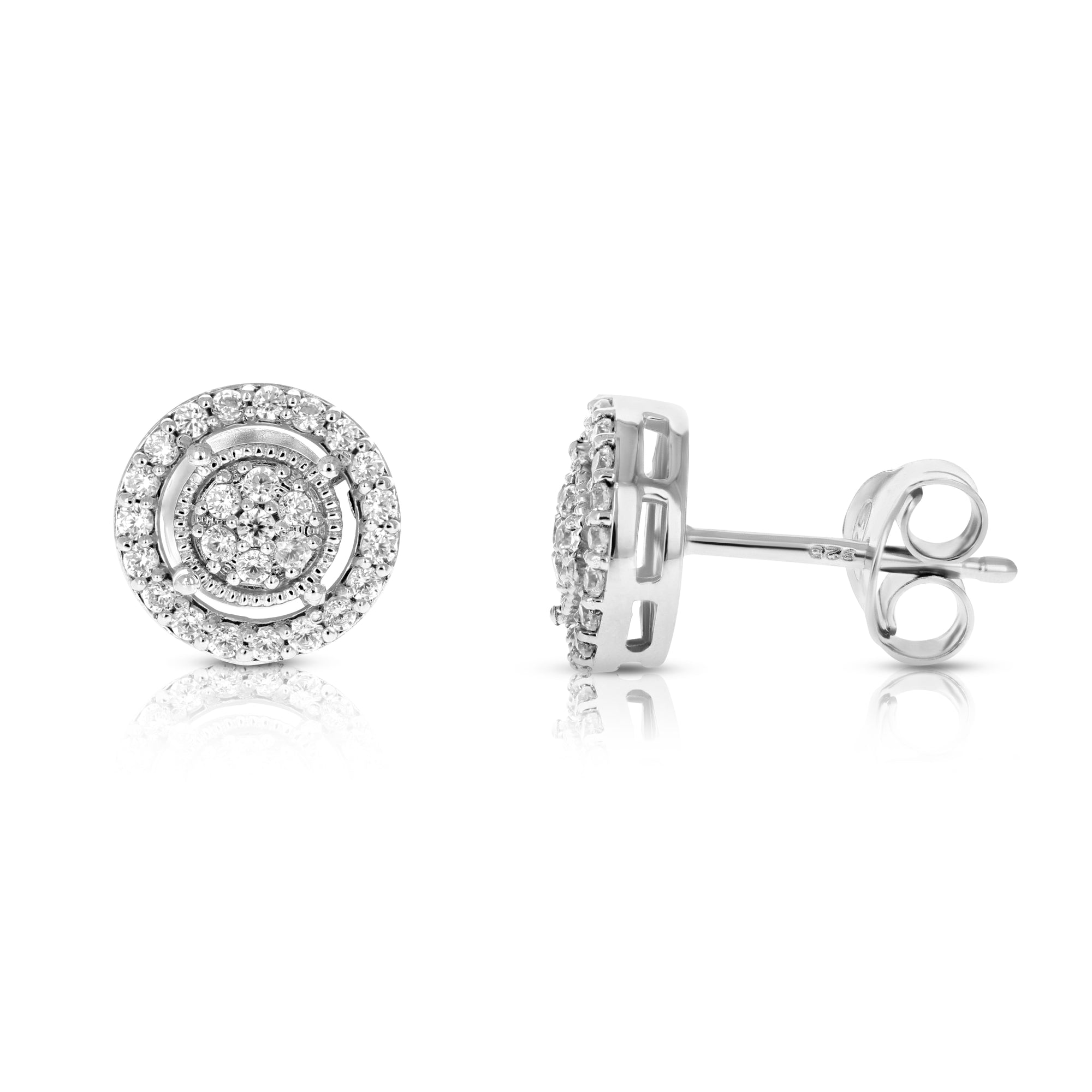1/2 cttw Diamond Stud Earrings Composite in .925 Sterling Silver With Rhodium