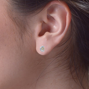 Sterling Silver Brown CZ Stud Earrings