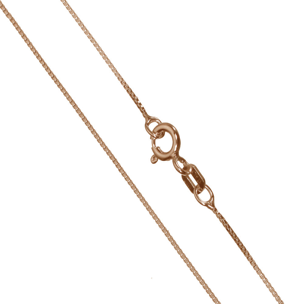 Rose Gold Chain, 18 Inch Rose Gold Plated Sterling Silver Chain for Women