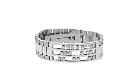 1.80 cttw Men's Diamond Bracelet Italian 14K White Gold VS2-SI1 Clarity 86 Grams
