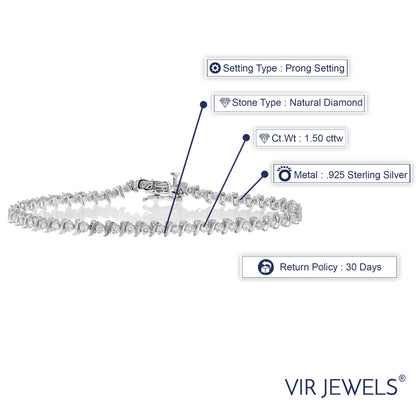 Diamond S Link Tennis Bracelet