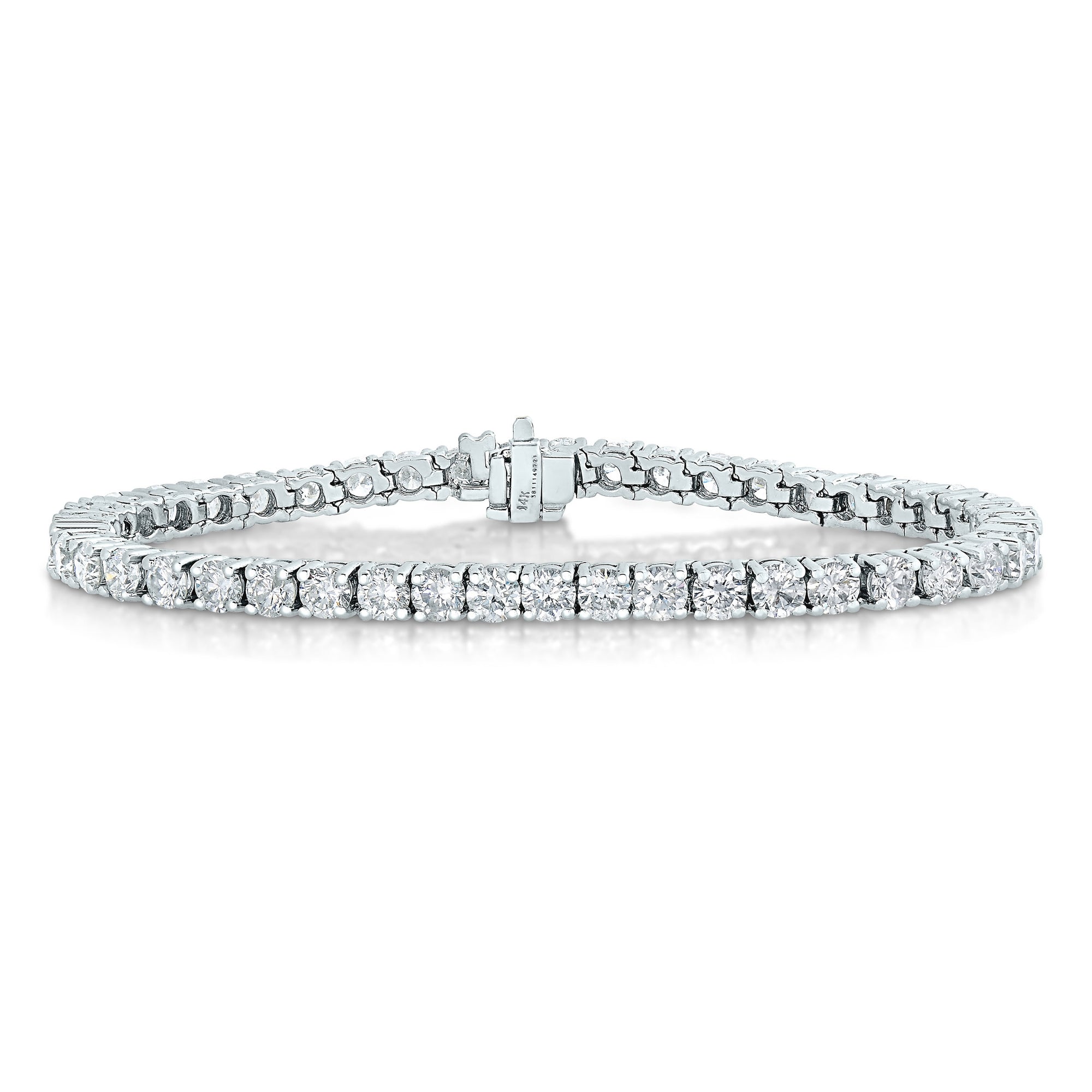 5 cttw Diamond Tennis Bracelet 14K White Gold Classic Round Prong Set 7 Inch