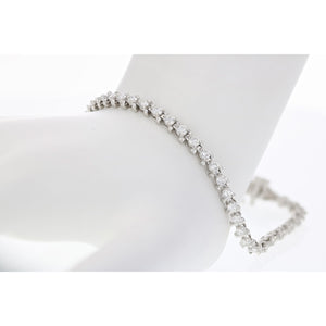 3 cttw Diamond Tennis Bracelet 14K White Gold Classic 3 Prong Round 7 Inch