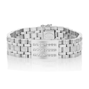 3.00 cttw Men's Diamond Bracelet Italian 14K White Gold VS2-SI1 Clarity 70 Grams