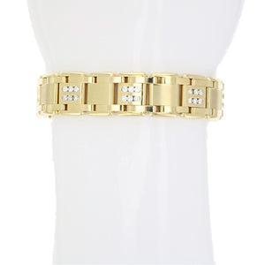 2.60 cttw Men's Diamond Bracelet Italian 14K Yellow Gold VS2-SI1 Clarity 54 Grams