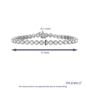 4 cttw IGI Certified SI2-I1 Clarity Diamond Bracelet 14K White Gold J-K 7 Inch