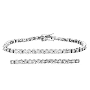 1 cttw Classic Diamond Tennis Bracelet .925 Sterling Silver with Rhodium 7 Inch