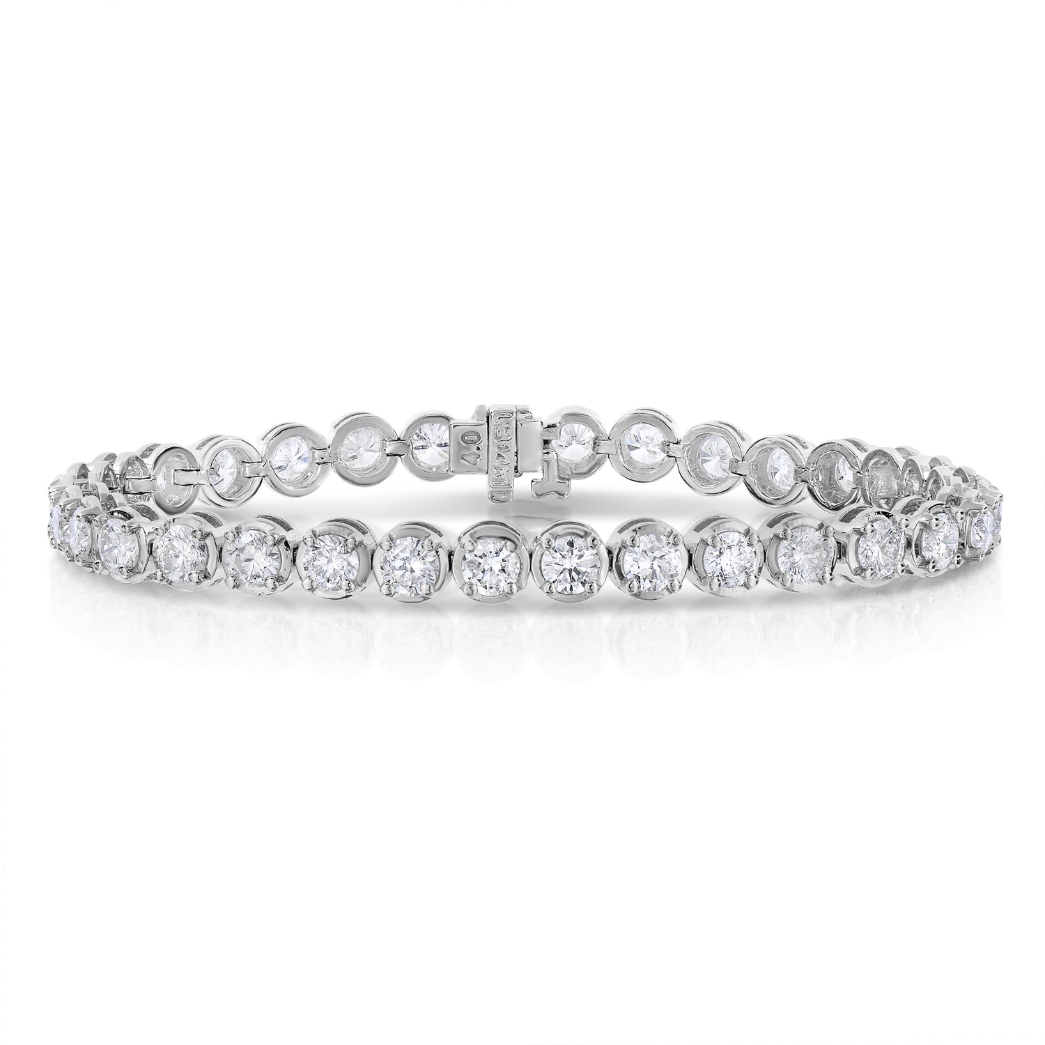 7 cttw Diamond Tennis Bracelet 14K White Gold Classic Round Prong Set 7 Inch