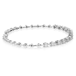 1/2 cttw Diamond Bracelet for Women, Round Lab Grown Diamond Tennis Bracelet in .925 Sterling Silver, Prong Setting, 7 Inch
