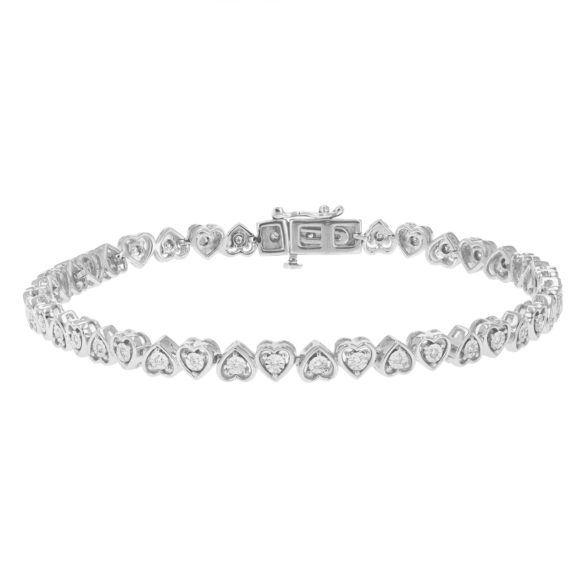 1/4 cttw Diamond Bracelet for Women, Round Lab Grown Diamond Tennis Bracelet in .925 Sterling Silver, Prong Setting, 7 Inch